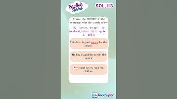 S113) Solution : Error Detection and Correction | Fix the errors in the sentence | English Grammar