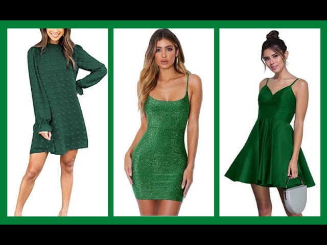 Vestidos color Verde Esmeralda Cortos YouTube