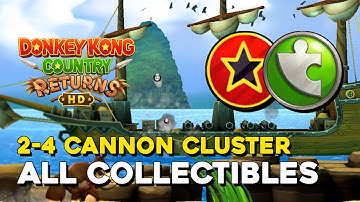 Donkey Kong Country Return HD 2-4 Cannon Cluster All Collectibles (All Letters & Puzzle Pieces)