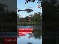 Här kraschar helikoptern – när den ska hämta vatten för att släcka brand