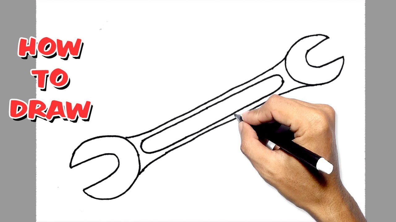 How to Draw open end spanner easy drawing YouTube