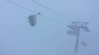 Schrecksekunde im Sessellift Montafon Vorarlberg. Sturm "Burglinde"