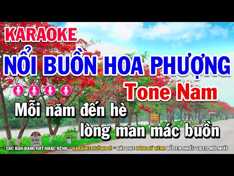 Nỗi Buồn Hoa Phượng Karaoke Tone Nam - Nổi Buồn Hoa Phượng Karaoke Tone Nam Nhạc Sống Mới 2022 | Karaoke Huỳnh Lê