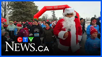 Over 900 Santas and elves run for a cause at Lansdowne Park