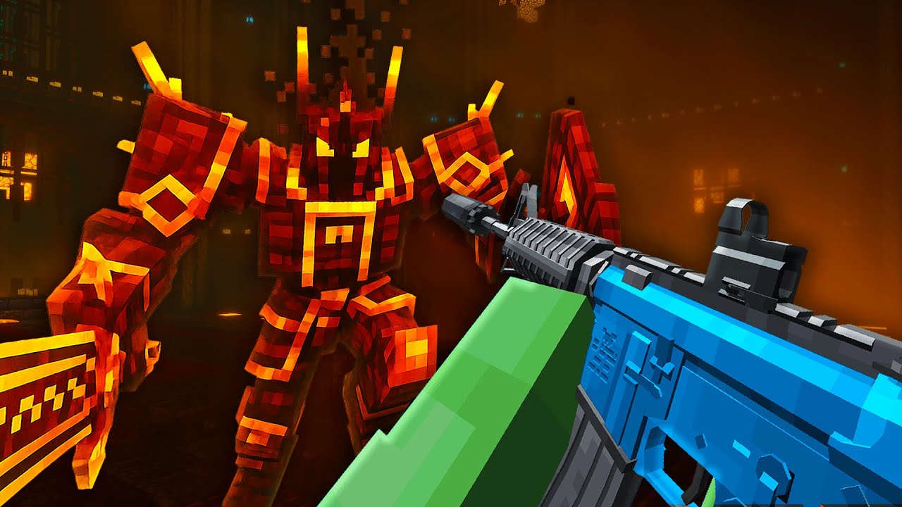 Beating Minecraft Modded Bosses using Guns - YouTube
