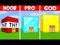 TNT vs DIAMOND vs GOLD BLOCK HOUSE in Minecraft NOOB vs PRO vs GOD!