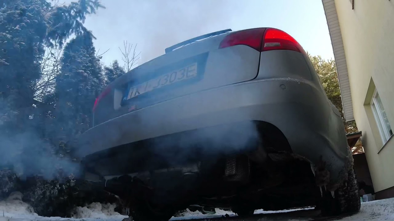 Audi A4 b7 3.0TDi straight piped cold start -17°C - YouTube