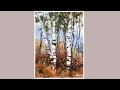 Advancing with Watercolor: Repeated Shapes, Birches