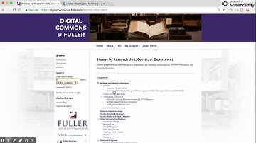 Digital Commons @ Fuller Overview