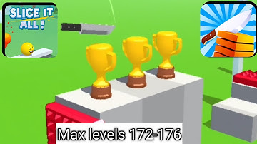 🔥 Slice It All Max Levels 172–176 🔪 | CRAZY Satisfyin Cutting Game 😱✨ #sliceitall #shorts #gaming