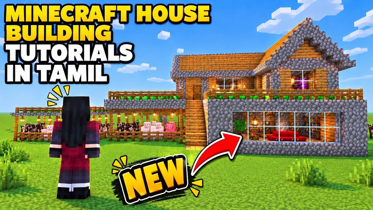 Minecraft bedrock house building tutorial in Tamil - YouTube
