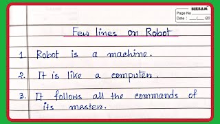 How to Write an Essay on Robot in English|10 lines on Robot