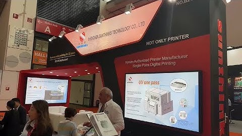 Sunthinks UV single pass printer is on display at Fespa