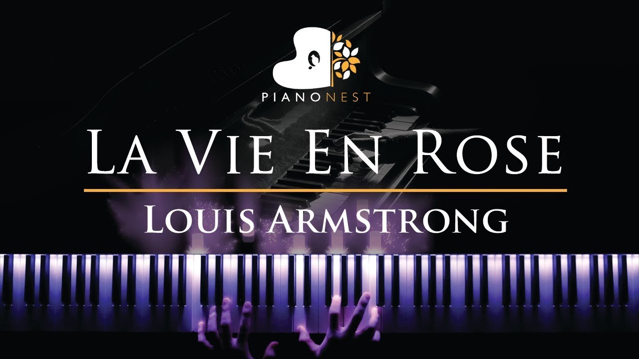 Louis Armstrong - La Vie En Rose - Piano Karaoke / Sing Along Cover with Lyrics - YouTube