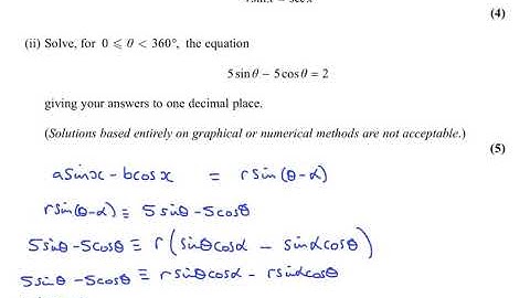 NEW! Edexcel June 2018 Pure Paper 2 q7 - Trigonometry