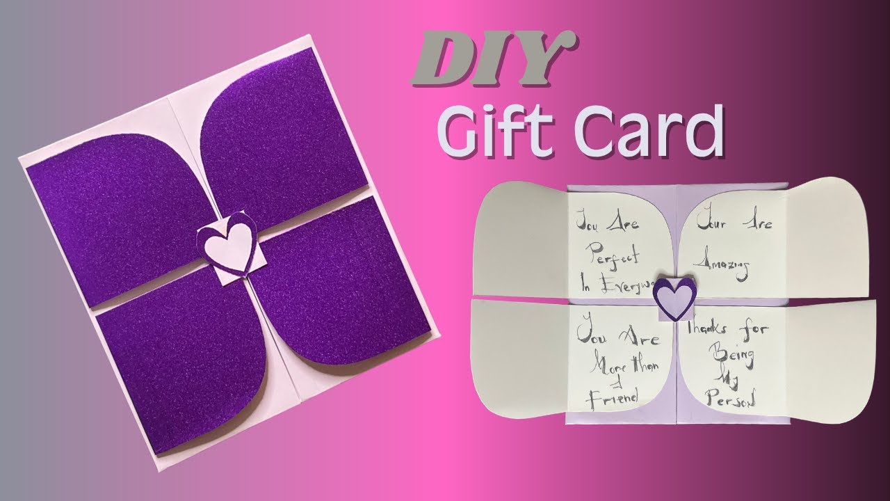 How to Make a Beautiful DIY Gift Card - YouTube