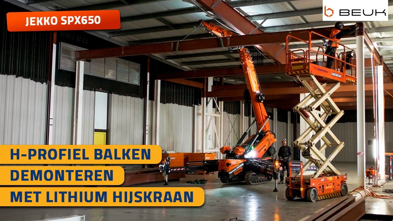 Staalconstructie demonteren met de SPX650 minikraan van Jekko.