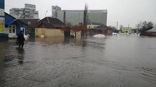 Потоп в Ахтырке, всё прибрежные места затопило 2.04.2018