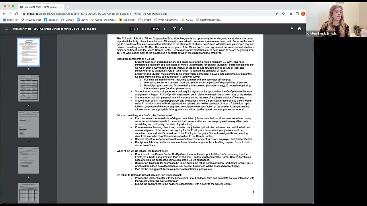 Mines Co-op Policies and Procedures
