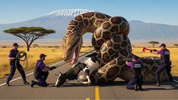 Heroic Rescue Team Battles Giant Python to Save Helpless Mother Cow