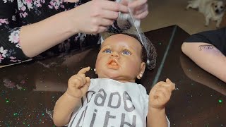 *New* Full Silicone Reborn Baby Dolls with Lifelike African American 22.8 inches Girl Doll