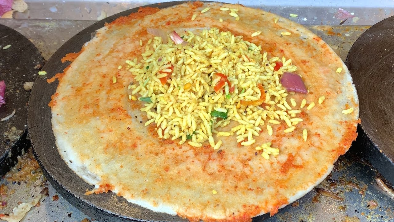 Uggani Dosa |Puffed Rice Dosa | Rayalaseema Special Breakfast | Uggani in Hyderabad | StreetFood2020 | Street Food Zone