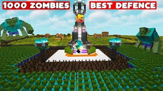 1000 Zombies vs Best Defence Base in Minecraft (Hindi)
