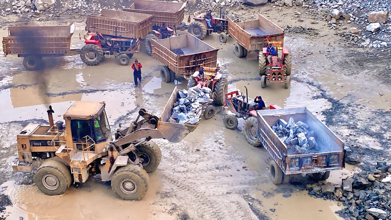 Massive Rock Loading Show By Powerful 966 Wheel Loader 
