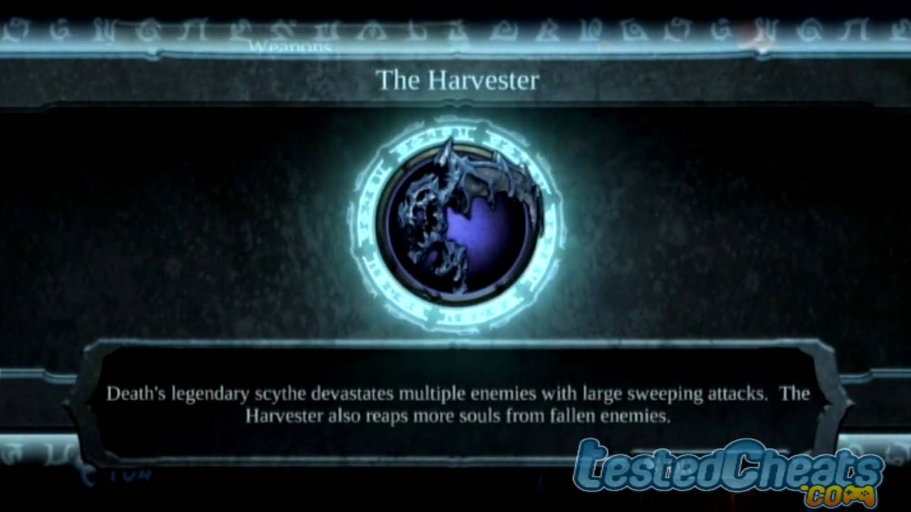 Darksiders: code to unlock Harvester Weapon - YouTube