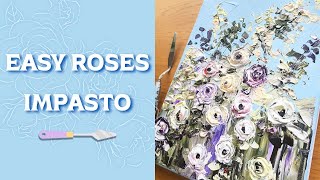 Easy White Roses for Beginners - Abstract Minimalist Landscape - Artistic Inspiration for Beginners🎨