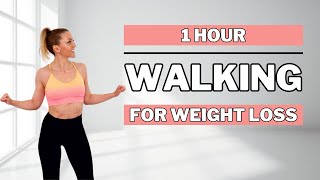 🔥1 HOUR WALKING EXERCISE FOR WEIGHT LOSS🔥ALL STANDING🔥NO JUMPING🔥KNEE FRIENDLY🔥