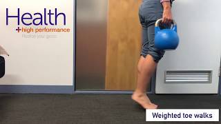 Weighted toe walks for calf strength, ankle sprain | Melbourne Sports Chiropractor