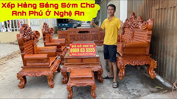 Bộ Bàn Ghế Hoàng Gia V3 và Kệ Tivi Gỗ Hương giao A Phú - Nghệ An | Đồ Gỗ Thu Tú