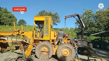 Make installation Engine Kumatso Grader GD511-A ll Order Using  Crane Hiab ll Roland repair vlog