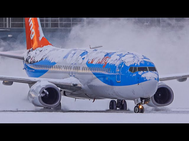 Spectacular Heavy SNOW Arrivals, Departures & DE-icing | Plane Spotting at Vancouver YVR