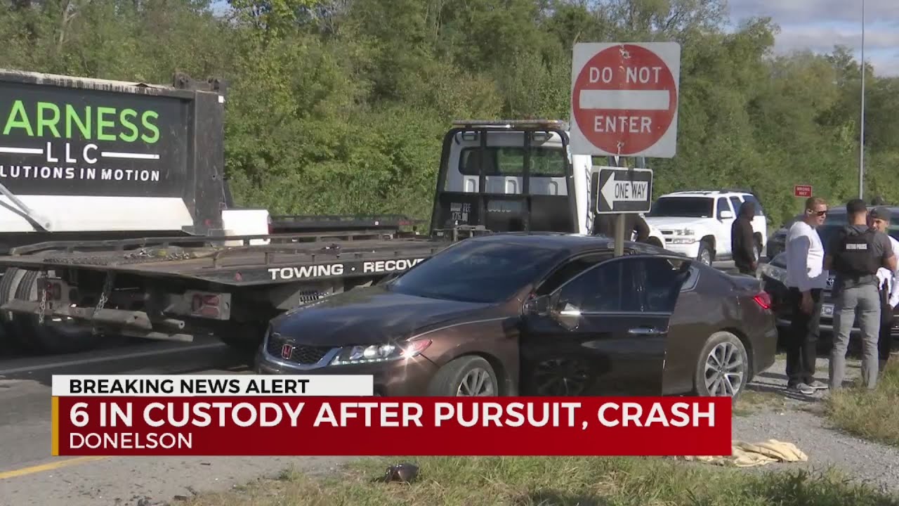 6 in custody after police chase and crash on I-40 - YouTube