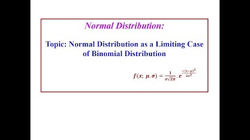 Normal Distribution as a Limiting Case of Binomial Distribution
