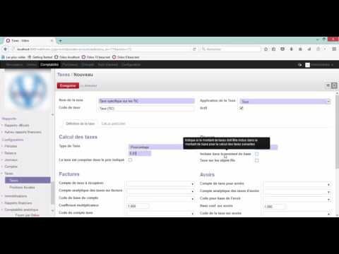 Facture d'achat avec Taxe spécifique sur les TIC sur Odoo 8.0