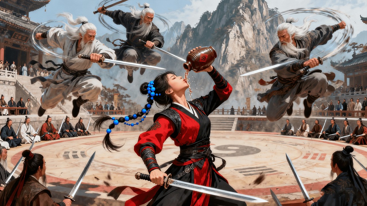 100殺手伏擊少女，怎料少女功夫高強，一劍反殺眾人！ #功夫 #kungfu