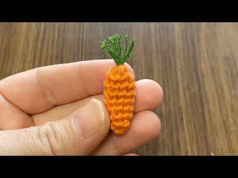 Örgü Minik Havuç Yapımı 🥕 Tavşanlı Örgü Tokanın Havuç Yapımı / Knitting Carrot Making