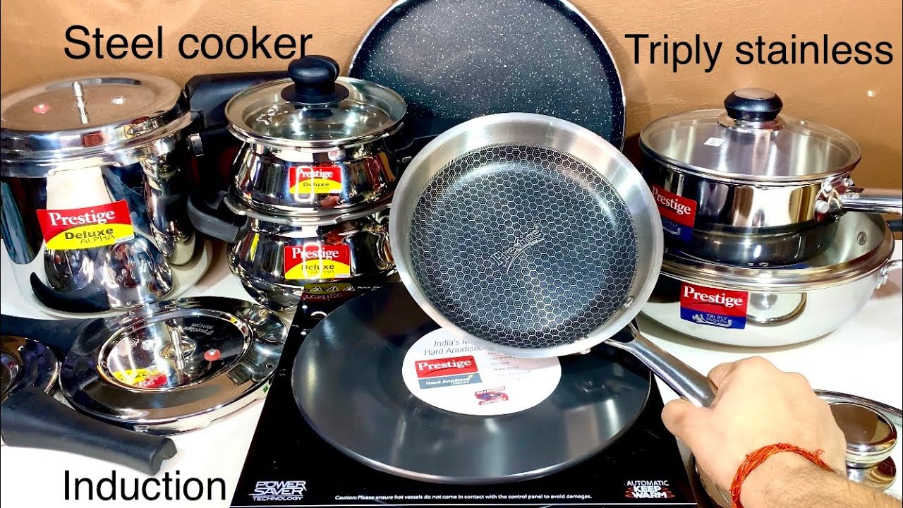 Prestige Cookware Induction Roti Tawa & Popular Pressure Cooker 5 LTR Combo