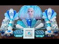 Mixing”Elsa” Eyeshadow and Makeup,parts,glitter Into Slime!Satisfying Slime Video!★ASMR★