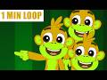 🎶 [1 MIN LOOP] Five Little Monkeys Jumping Remix🐒 Silly Sound Effects &amp; Fun Beat Mix &amp; Dancing Songs