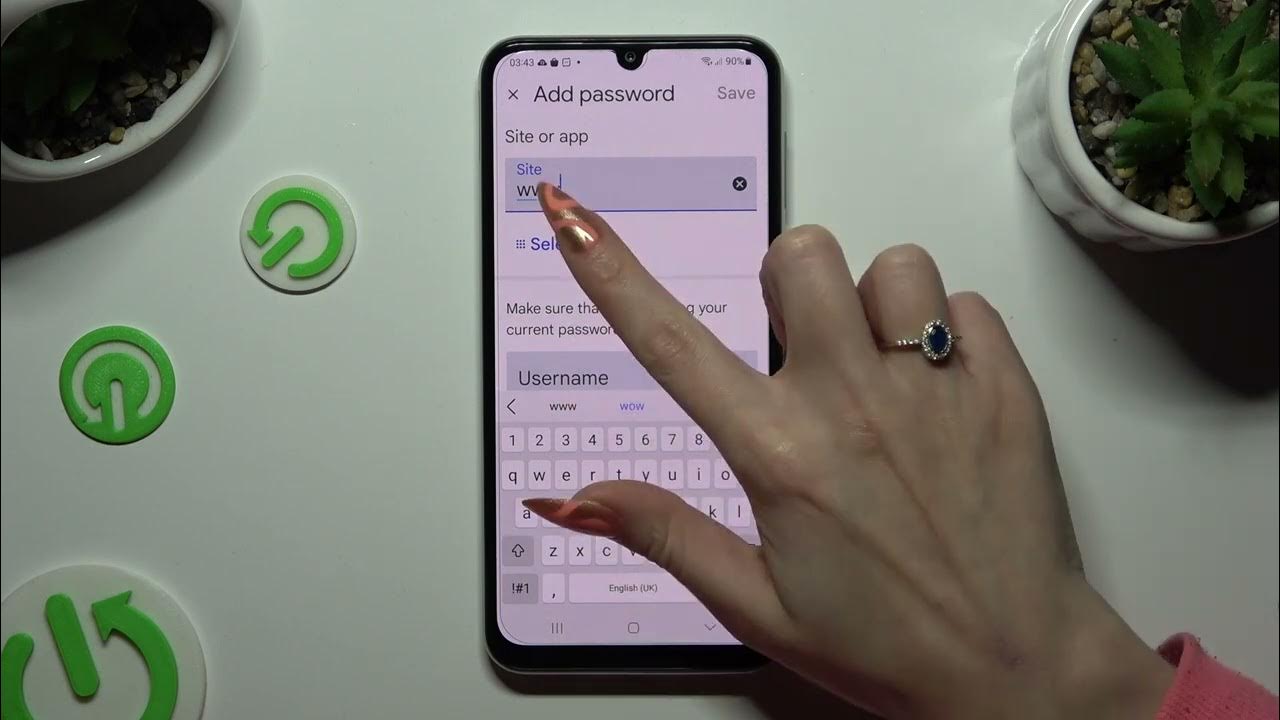 How to save a password to google password manager on samsung galaxy m34
