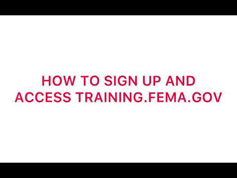 TRAINING FEMA GOV TUTORIAL