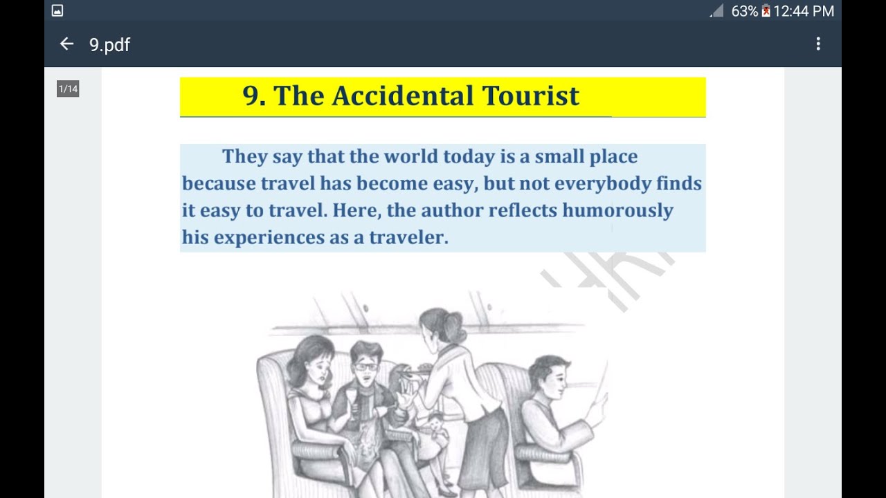 the accidental tourist class 9 summary in hindi