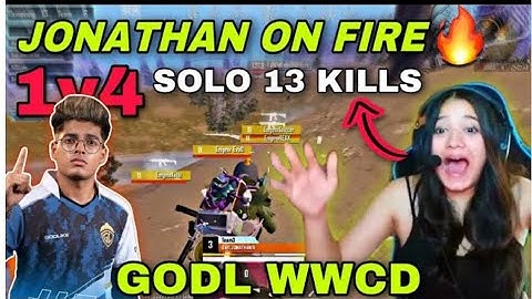 Jonathan 1v4 Enigma SOLO 13 Kills- Godlike WWCD with 18 Finishes - DOBBY SHOKED