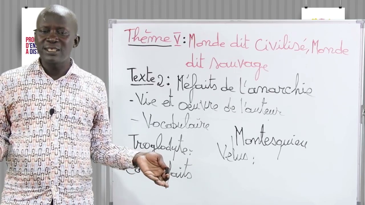 Leçon 71 Thème 5   Monde dit civilisé monde dit sauvage   Texte 2   Méfaits de l'anarchie   Vie et o