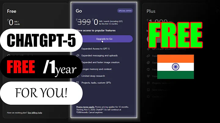ChatGPT Go Plan Free for 12 Months — The Truth Behind ₹0 Subscription! [INDIA 🇮🇳]
