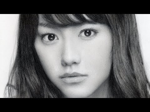 鉛筆画 桐谷美玲 完成までの一部始終 動画 早送り Pencil Drawing Mirei Kiritani Portrait How To Draw Youtube